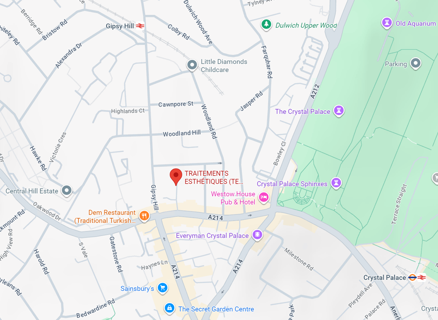 Map showing TE Clinic location